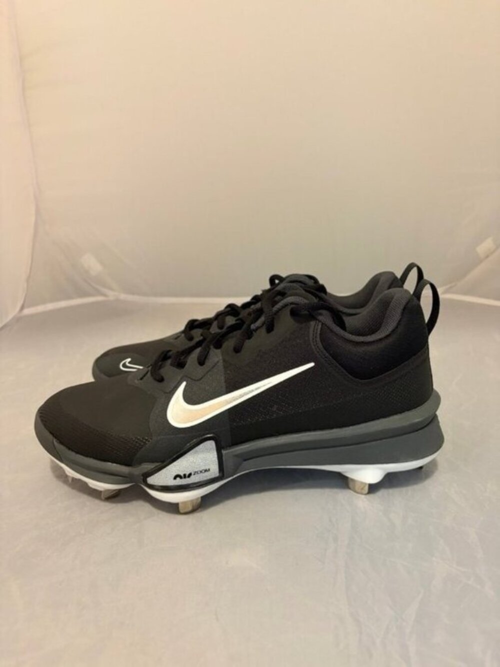 Nike Force Zoom Trout 9 Pro Black metal baseball cleats size 7.5 FB2907 003
